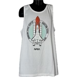 NASA Johnson SHUTTLE Ripple Junction Mens XL Tank Top Sleeveless Tee White